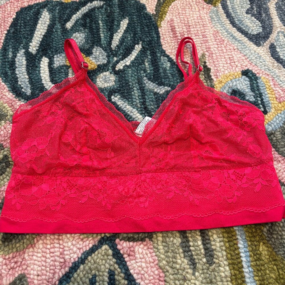 Victoria's Secret Red Lacy Bralette- Size Medium